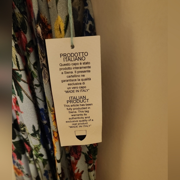 Italian Colorful Floral Haulter Dress - S - Picture 5 of 10